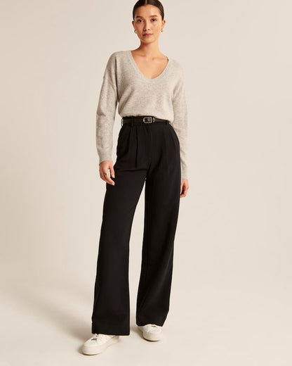 LINA | HIGH WAIST WIDE FIT PANTALON 1 + 1 FREE